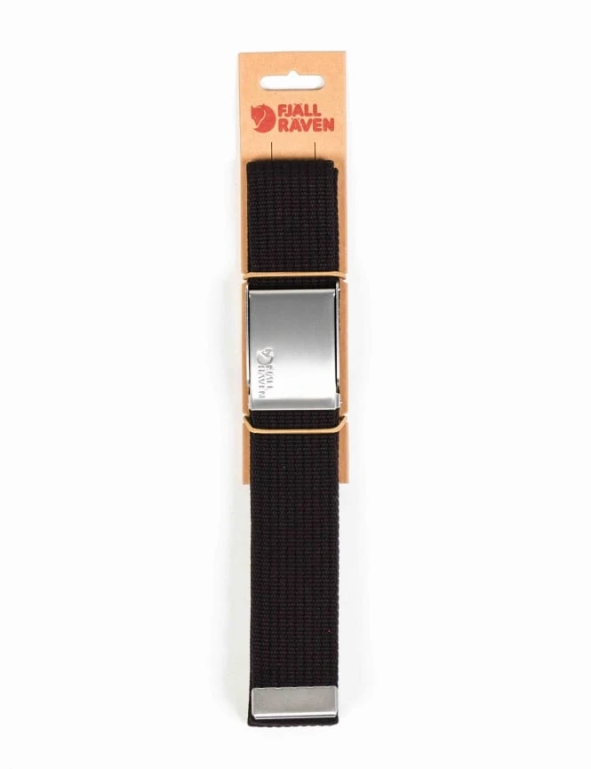 Fjallraven Black Canvas Webbing Belt – Adjustable Military Buckle with Embossed Fox Logo 4 Fjallraven Black Canvas Webbing Belt – Adjustable Military Buckle with Embossed Fox Logo - Image 2