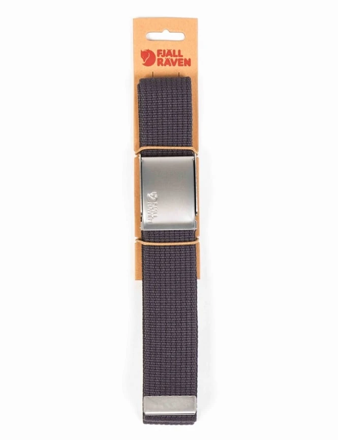 Fjallraven Canvas Belt – Dark Grey Webbing with Embossed Metal Buckle 3 Fjallraven Canvas Belt – Dark Grey Webbing with Embossed Metal Buckle