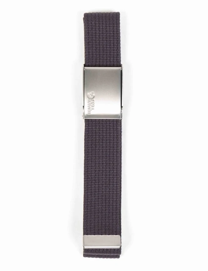 Fjallraven Canvas Belt – Dark Grey Webbing with Embossed Metal Buckle 6 Fjallraven Canvas Belt – Dark Grey Webbing with Embossed Metal Buckle - Image 4