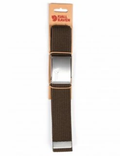 Fjallraven Canvas Belt - Dark Olive - Durable Webbing with Embossed Fox Logo