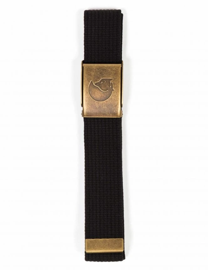 Fjallraven Canvas Brass Belt - Black 4cm Adjustable Webbing Belt 6 Fjallraven Canvas Brass Belt - Black 4cm Adjustable Webbing Belt - Image 4