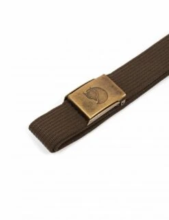 Fjallraven Dark Olive Canvas Brass Belt – Classic Arctic Fox Logo 4cm Webbing -Fatbuddha Store canvas brass belt dark olive p17595 84987 medium