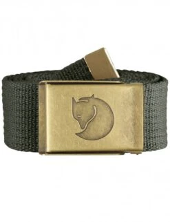 Fjallraven Canvas Brass Belt 4cm - Mountain Grey Adjustable Outdoor Belt