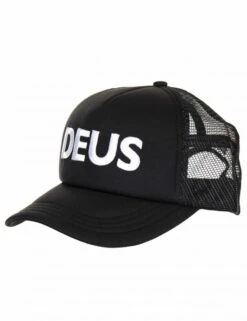 Deus Ex Machina All Black - Circular Customs Logo Mesh Back Trucker Hat