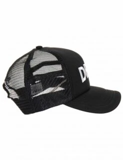 Deus Ex Machina All Black - Circular Customs Logo Mesh Back Trucker Hat -Fatbuddha Store caps trucker hat black p21542 79395 medium