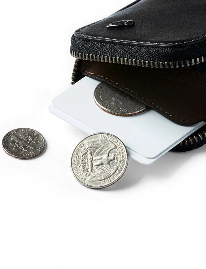 Bellroy Card Pocket Wallet - Black Premium Leather Zip Organizer 7 Bellroy Card Pocket Wallet - Black Premium Leather Zip Organizer - Image 5