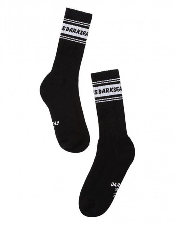 Dark Seas Carmel Crew Socks in Black – Classic Logo Cotton Blend 3 Dark Seas Carmel Crew Socks in Black – Classic Logo Cotton Blend