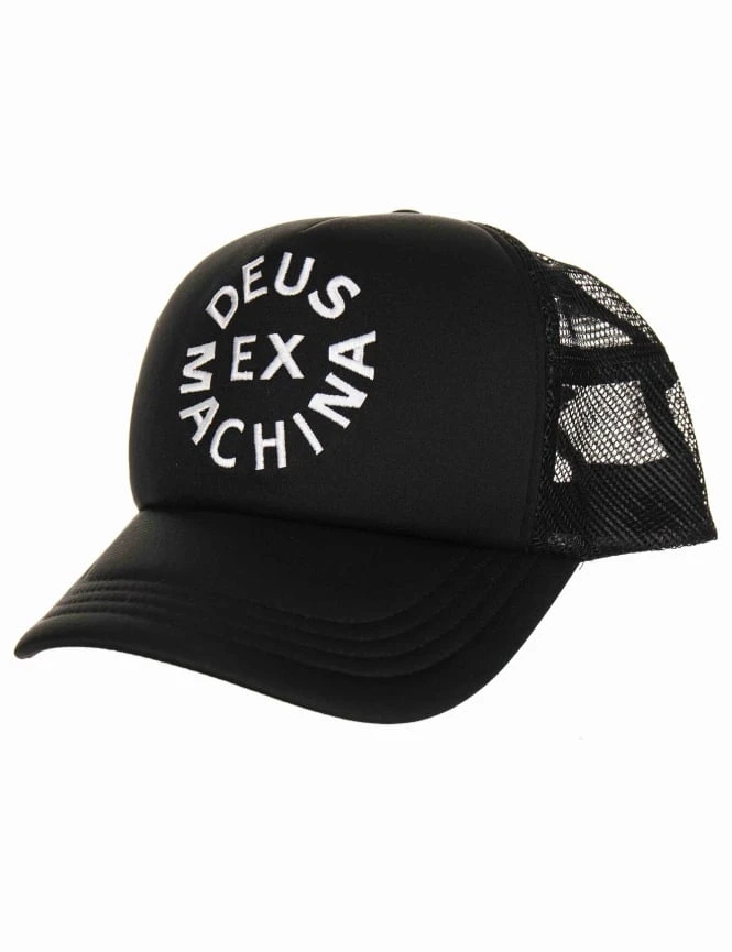 Deus Ex Machina Black and White Circle Logo Trucker Hat – Classic Mesh Back Snapback 3 Deus Ex Machina Black and White Circle Logo Trucker Hat – Classic Mesh Back Snapback