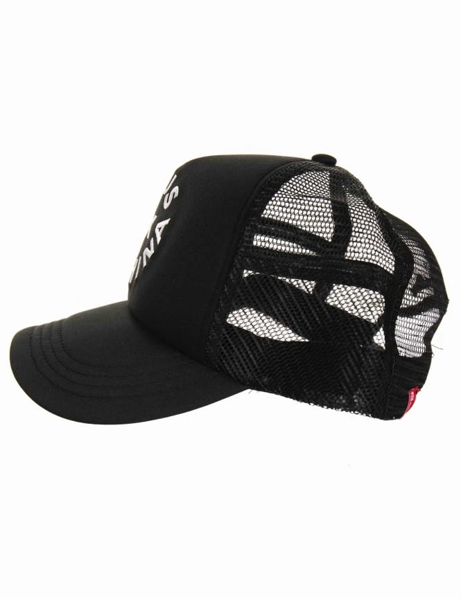 Deus Ex Machina Black and White Circle Logo Trucker Hat – Classic Mesh Back Snapback 6 Deus Ex Machina Black and White Circle Logo Trucker Hat – Classic Mesh Back Snapback - Image 4