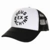Deus Ex Machina Black/White Circle Logo – Structured Mesh Trucker Hat -Fatbuddha Store circle logo trucker hat black white p16829 67126 medium