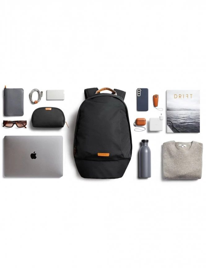 Bellroy Classic Backpack 20L - Slate Grey Woven Fabric & Leather Detail 5 Bellroy Classic Backpack 20L - Slate Grey Woven Fabric & Leather Detail - Image 3