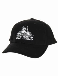 Ben Davis Black with White Embroidery – Classic Gorilla Logo Curved Bill Snapback Hat