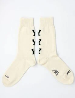Rostersox College By X Socks - Y-White Yellow Stitch Ribbed Crew Socks