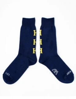 Rostersox College By X Navy & Yellow – Collegiate Ribbed Crew Socks
