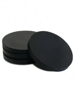 Black Concrete Coasters (4 Pack) – Hand-Poured Smooth Industrial Table Protectors