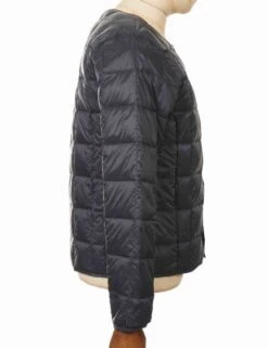 Crew Neck Button Down Jacket - Charcoal -Fatbuddha Store crew neck button down jacket charcoal p27464 95577 medium