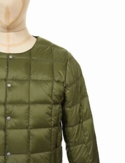 Crew Neck Button Down Jacket - Olive -Fatbuddha Store crew neck button down jacket olive p27465 95580 medium