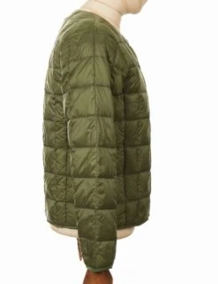 Crew Neck Button Down Jacket - Olive -Fatbuddha Store crew neck button down jacket olive p27465 95582 medium