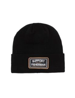 Dark Seas Davey Black Ribbed Knit – Classic Cuffed Winter Beanie Hat