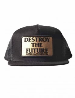 Loser Machine Black Destroy Logo Mesh Back – Glory Bound Curved Bill Trucker Hat -Fatbuddha Store destroy trucker hat black p30303 103413 medium