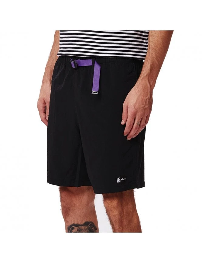 Obey Clothing Easy Relaxed Track Shorts - Black 7 Obey Clothing Easy Relaxed Track Shorts - Black - Image 5
