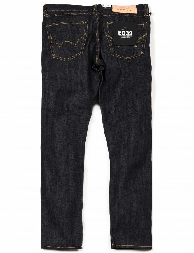 ED-39 Regular Loose Red Selvedge Jeans - Unwashed 5 ED-39 Regular Loose Red Selvedge Jeans - Unwashed - Image 3