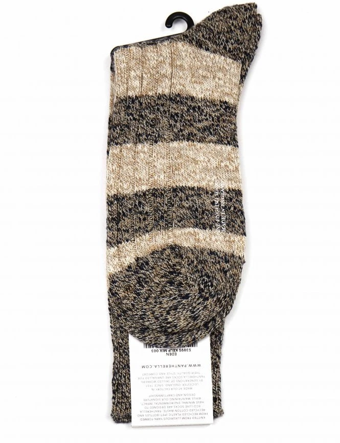 Pantherella Eden Kelp Mix – Eco Luxe Block Stripe Rib Knit Socks 4 Pantherella Eden Kelp Mix – Eco Luxe Block Stripe Rib Knit Socks - Image 2