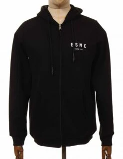 Estd Zip Hooded Sweat - Black/White
