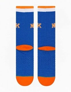New York Knicks Blue with Orange Ewing #33 Hardwood Classics Jersey Crew Socks -Fatbuddha Store ewing hwc jersey socks blue p30947 106454 medium