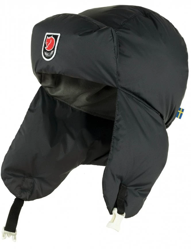 Fjallraven Black Expedition Down Heater Hat – Quilted Winter Trapper Hat 3 Fjallraven Black Expedition Down Heater Hat – Quilted Winter Trapper Hat