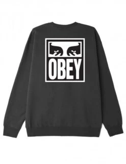 Obey Clothing Eyes Icon Crew Sweat - Black -Fatbuddha Store eyes icon crew sweat black p33622 114544 medium