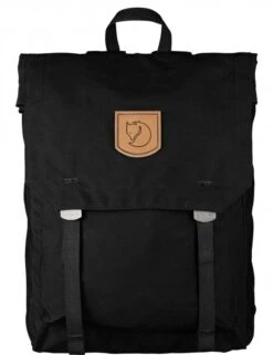 Fjallraven Foldsack No.1 16L Backpack in Black - G-1000 HeavyDuty Eco Fold-Top Daypack