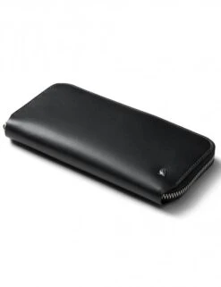 Bellroy Folio Wallet Black – Premium Leather Zippered Tech & Card Organizer