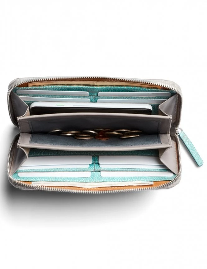 Bellroy Folio Leather Wallet Grey and Lagoon - Zip-Around Phone and Card Organizer 4 Bellroy Folio Leather Wallet Grey and Lagoon - Zip-Around Phone and Card Organizer - Image 2
