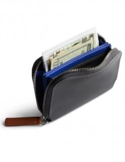 Bellroy Folio Mini - Charcoal/Cobalt Premium Eco-Leather Compact Zippered Wallet -Fatbuddha Store folio mini charcoal cobalt p32773 111129 medium