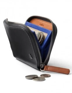 Bellroy Folio Mini - Charcoal/Cobalt Premium Eco-Leather Compact Zippered Wallet -Fatbuddha Store folio mini charcoal cobalt p32773 111130 medium