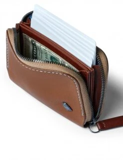 Bellroy Hazelnut Leather Zip - Folio Mini Sustainable Card Wallet -Fatbuddha Store folio mini hazelnut p35569 117020 medium