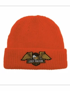 Loser Machine Frank Glory Beanie Orange – 'Destroy' Embroidery Cuffed Knit Hat