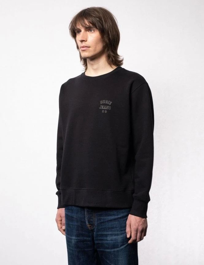 Nudie Jeans Frasse Logo Crew Sweat - Black 5 Nudie Jeans Frasse Logo Crew Sweat - Black - Image 3
