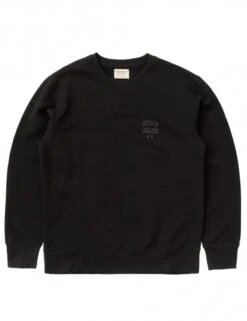 Nudie Jeans Frasse Logo Crew Sweat - Black
