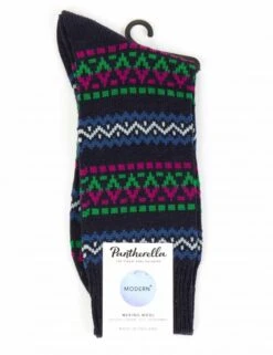 Pantherella Frutiger Navy Premium Ribbed Cotton Socks – Luxury Made in England Hosiery