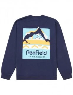 Penfield Geo Back Print Sweat - Navy Blazer