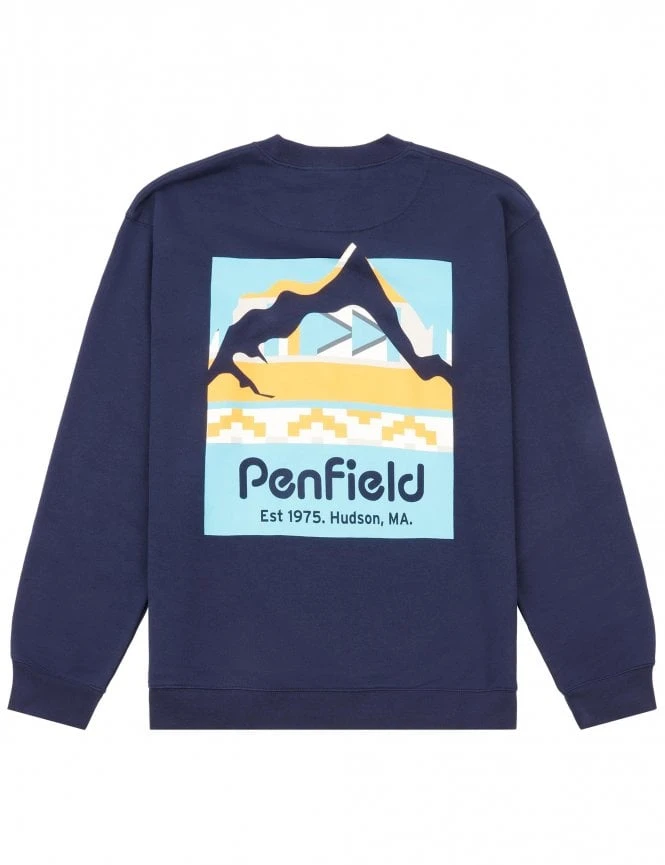 Penfield Geo Back Print Sweat - Navy Blazer 3 Penfield Geo Back Print Sweat - Navy Blazer