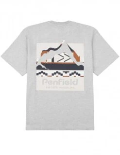 Penfield Geo Back Print Tee - Vintage Grey Heather