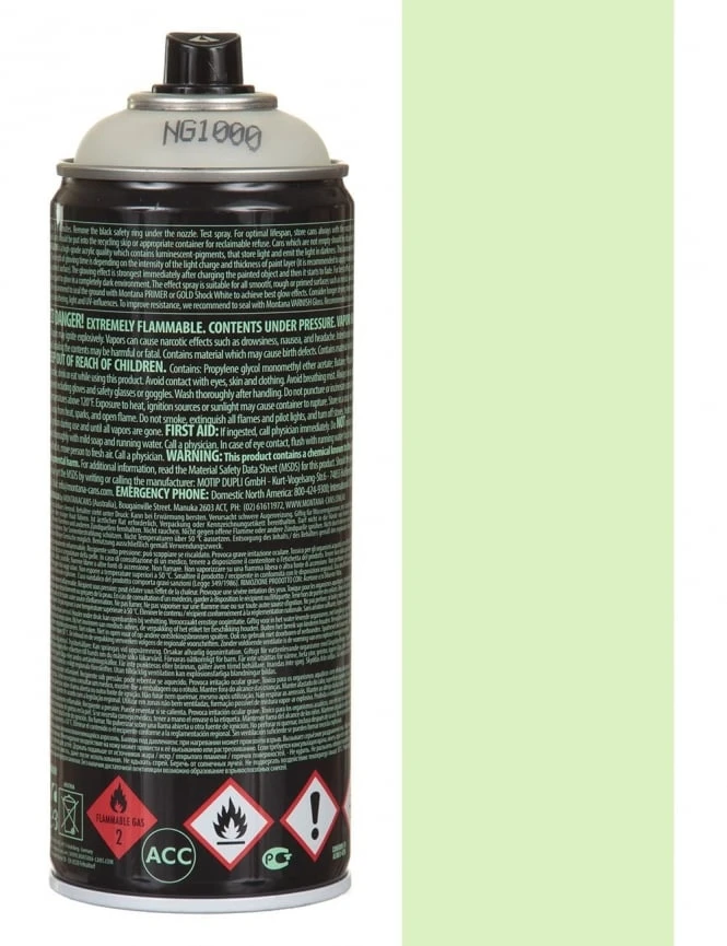 MONTANA Glow In The Dark Spray Paint 400ml - Green NG1000 4 MONTANA Glow In The Dark Spray Paint 400ml - Green NG1000 - Image 2