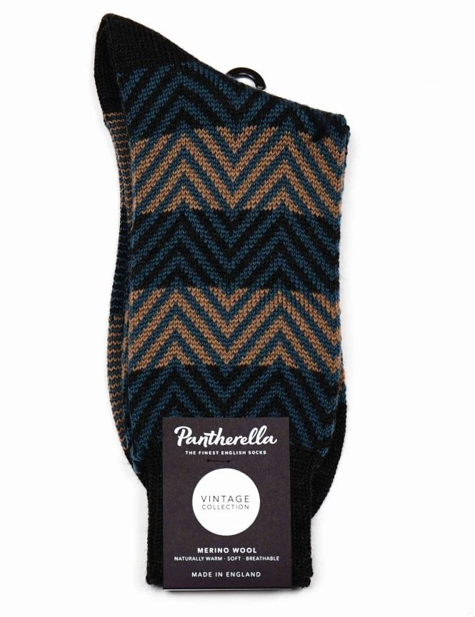 Pantherella Hartwell Charcoal Herringbone Stripe – 1x1 Rib Merino Wool Leisure Socks 3 Pantherella Hartwell Charcoal Herringbone Stripe – 1x1 Rib Merino Wool Leisure Socks