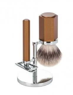 HEXAGON Silvertip Fibre 3-Piece Shaving Set - Bronze