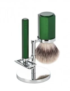 HEXAGON Silvertip Fibre 3-Piece Shaving Set - Forest