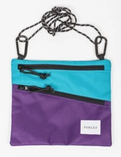 Parlez Multi-Color Heavyweight Nylon Hip Bag - Black & Blue Utility Waist Pack