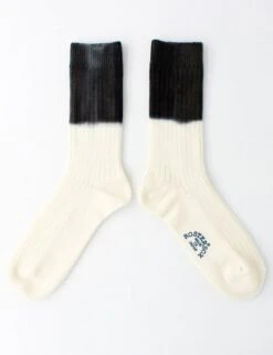 Rostersox Black HRD Rib Socks – Dipped In Contrast Cotton Blend Crew